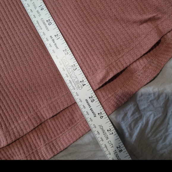 Free People Parisian Nights Women SZ S bell sleeve multi media top Mauve thermal - Picture 12 of 12